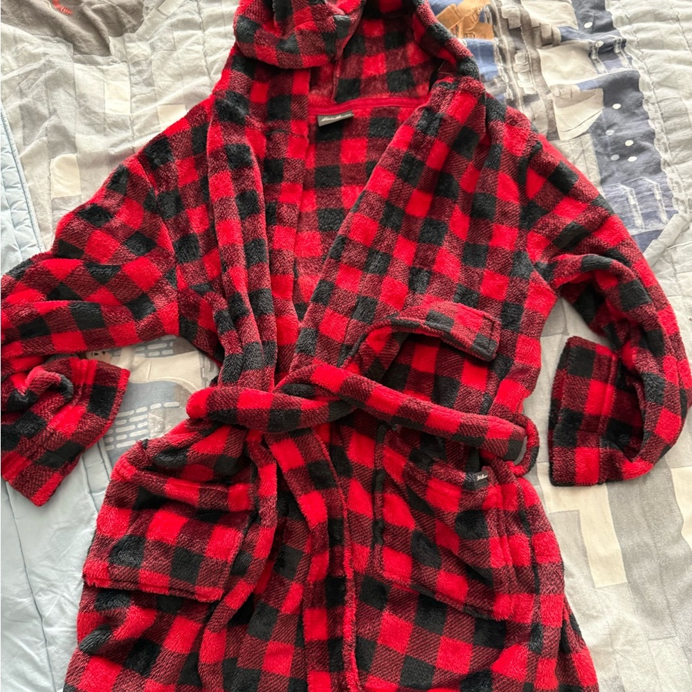 Eddie Bauer Red and Black Checkered Fleece